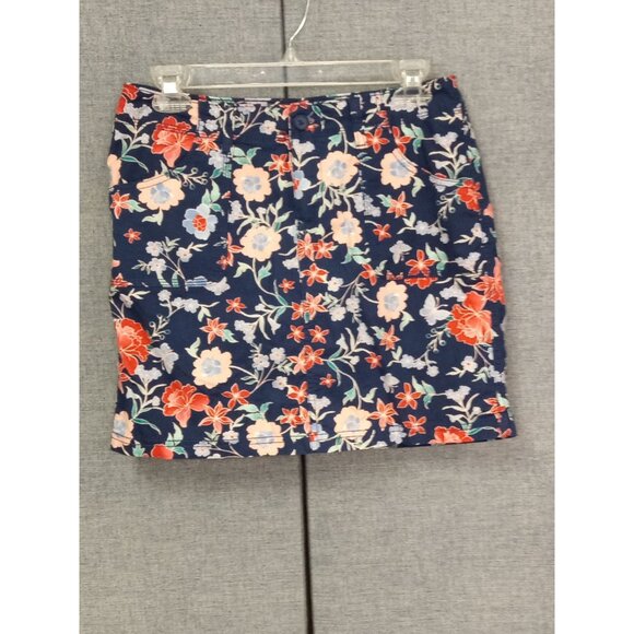 St. John's Bay Blue Red Floral Skort Size Medium - Picture 1 of 6